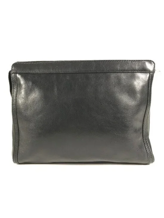 Celine Clutch Logo Leather Black - Picture 2 of 9